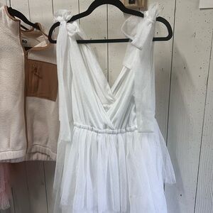 Baltic Born White Tessa Tiered Tulle Tank